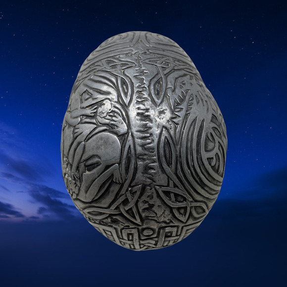 Vintage 1998 WUI Tribal Tattoo Skull Summit Collection Pewter Gothic Halloween - Picture 3 of 7